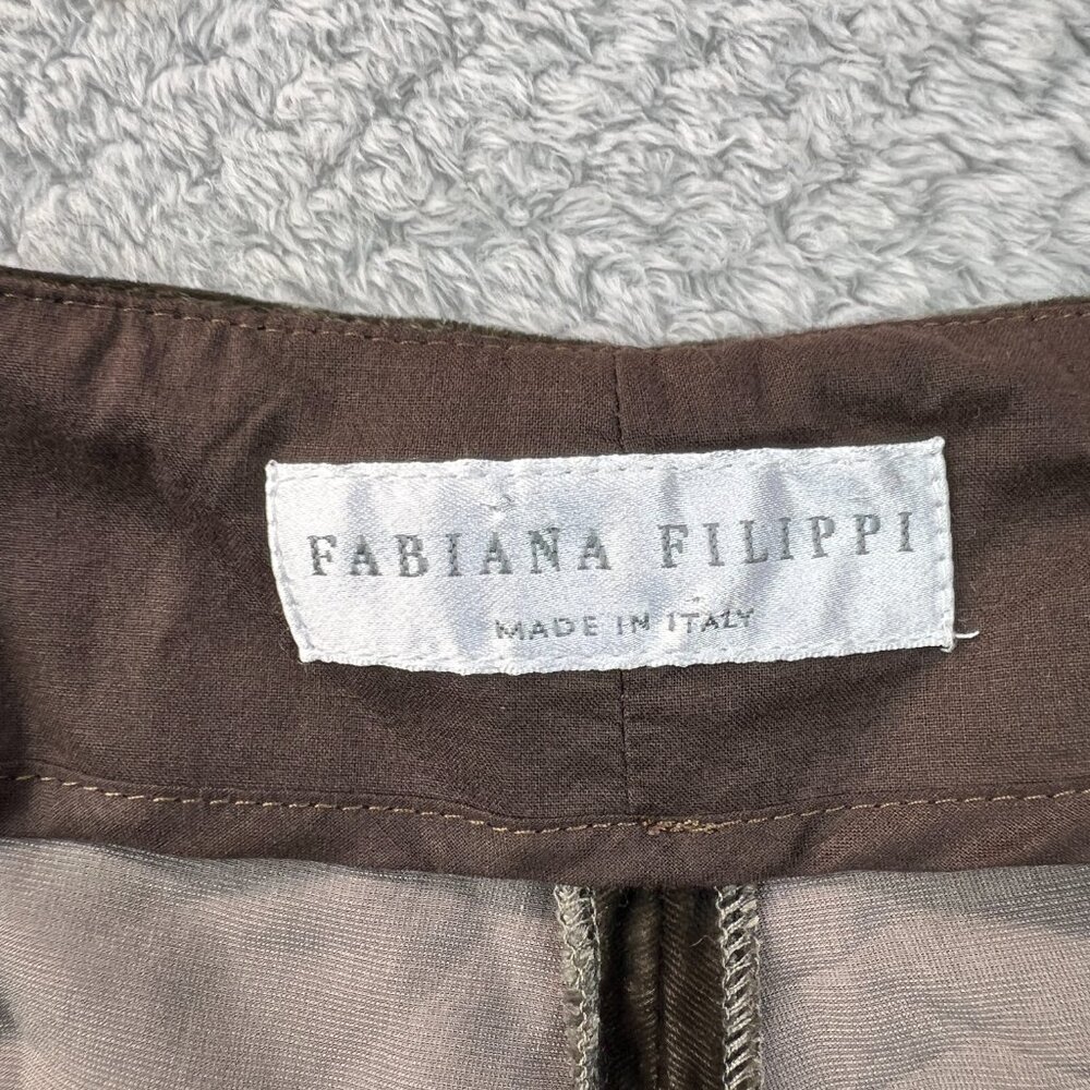 Fabiana Filippi Crushed Velvet Trouser Silk Blend Champagne Quiet Luxury Sz 44 - Picture 4 of 13